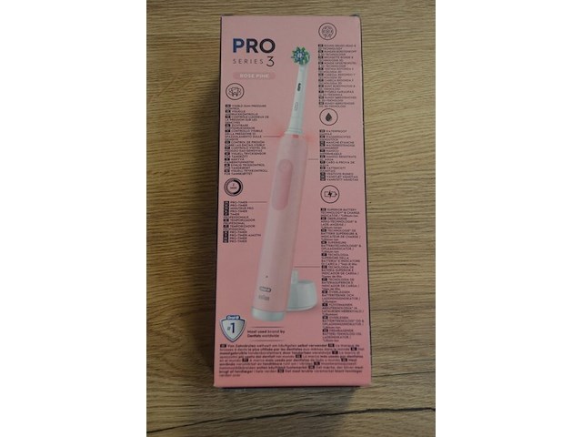 2 elektrische tandenborstels braun oral b pro series 3 rose pink (b435) - afbeelding 4 van  4