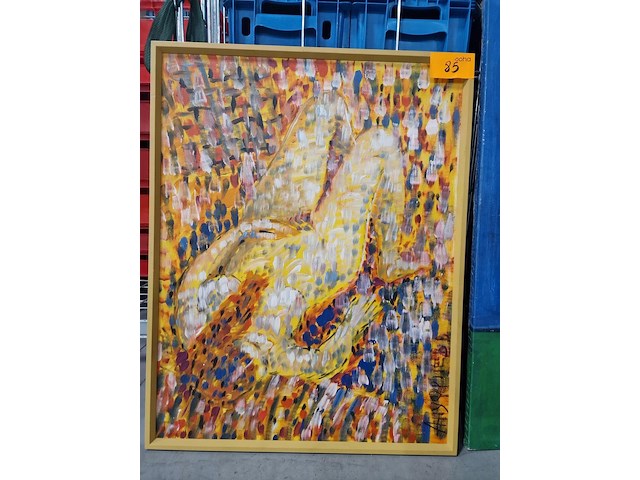 2 expressief en opvallende schilderijen "naakt" - afbeelding 2 van  6