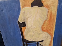 2 expressief en opvallende schilderijen "naakt" - afbeelding 5 van  6