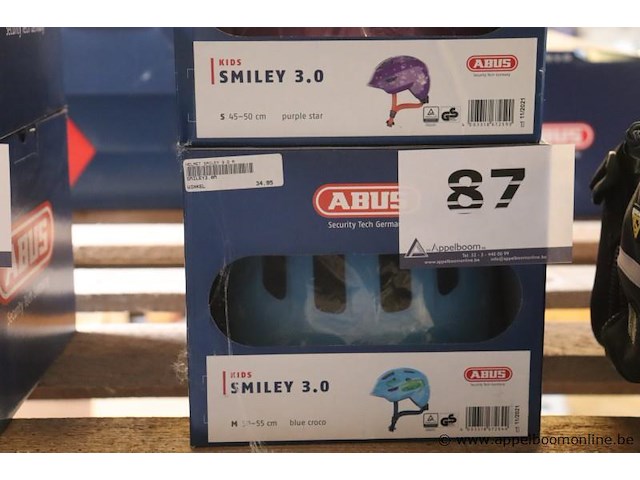 2 fietshelmen abus smiley 3,0, maten s en m - afbeelding 2 van  2