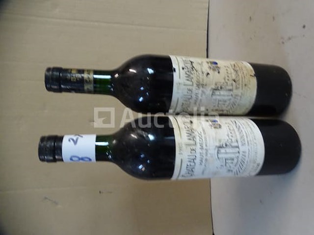 2 flessen haut-médoc château de lamarque 1985 - afbeelding 2 van  4