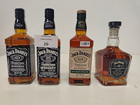 2 flessen jack daniels n7, 1 fles jack daniels tennessee rye, 1 fles jack daniels single barrel