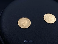2 geelgouden muntjes – 22 karaat – 1 gram