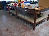 2 grote houten werktafels - afbeelding 4 van  4