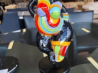 2 handbeschilderde papier-mache sculpturen deesse (1 papier-mache vertoont schade aan de voet) - afbeelding 5 van  7