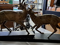 2 herten op marmeren voet - afbeelding 2 van  2