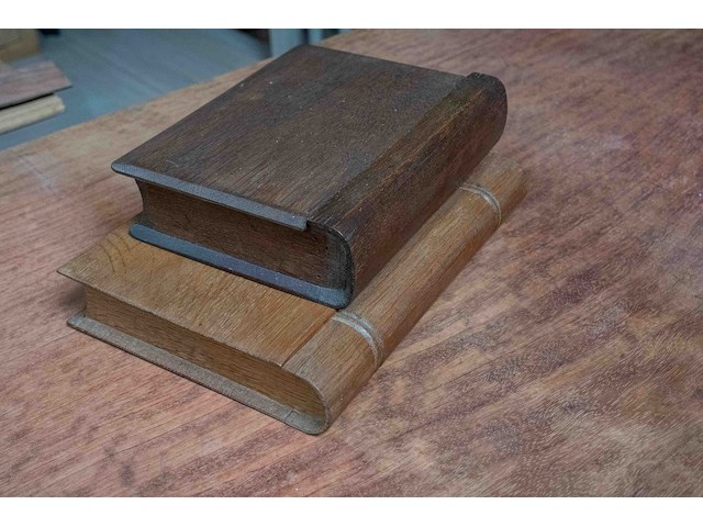 2 houten (boeken)opbergdozen - afbeelding 2 van  3