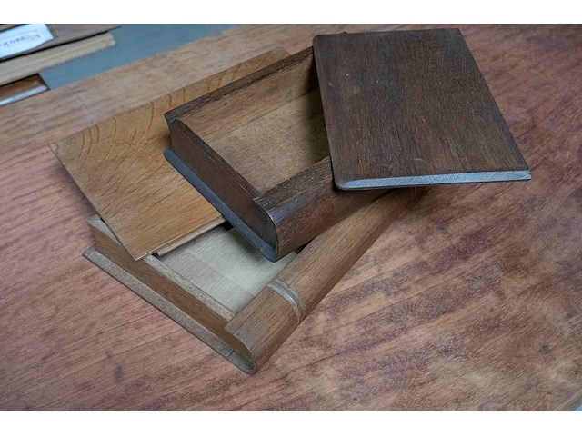 2 houten (boeken)opbergdozen - afbeelding 3 van  3