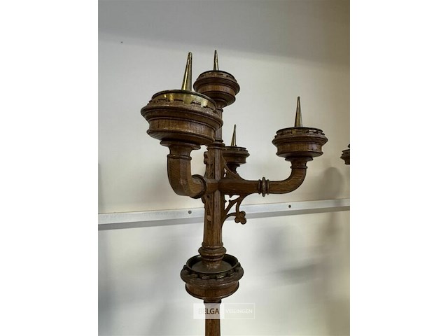 2 houten kandelaars - afbeelding 2 van  3