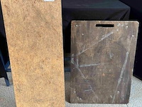 2 houten planken met wielen - afbeelding 1 van  2