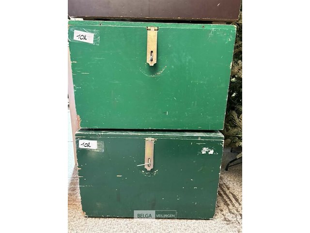 2 houten werkkoffers - afbeelding 1 van  3