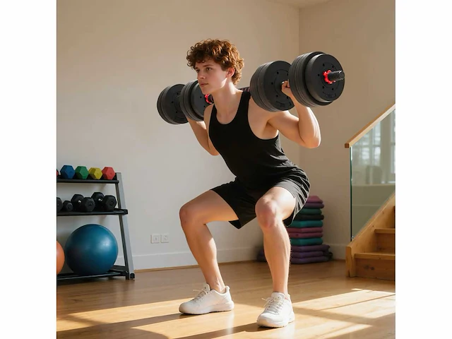2-in-1 dumbbell kit, 2 pack, 25 kg, verstelbaar gewicht - afbeelding 1 van  3