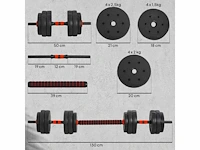 2-in-1 dumbbell kit, 2 pack, 25 kg, verstelbaar gewicht - afbeelding 3 van  3