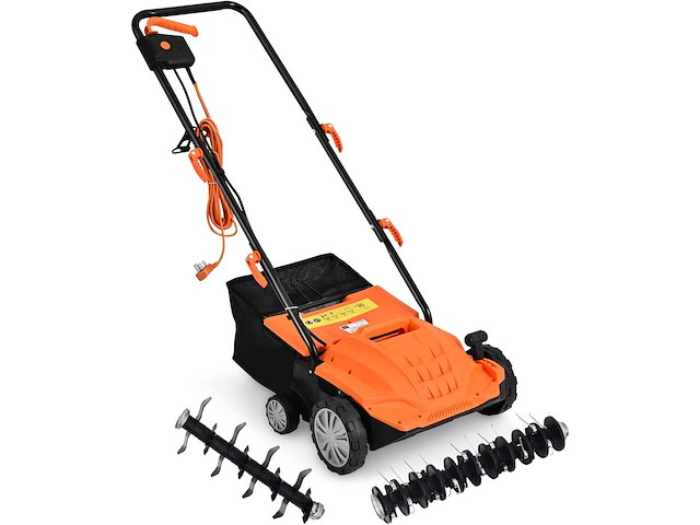 2-in-1 elektrische scarifier, gazonbeluchter, 30l grasverzamelaar, 1800w wiedmachine - afbeelding 4 van  10