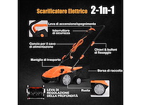 2-in-1 elektrische scarifier, gazonbeluchter, 30l grasverzamelaar, 1800w wiedmachine - afbeelding 5 van  10