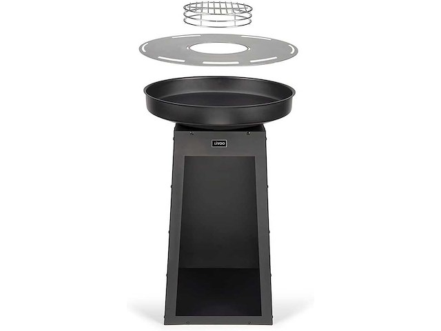 2-in-1 houtskool grill & vuurschaal – rvs kookplaat - ø60 cm - afbeelding 2 van  3