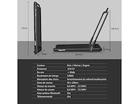 2-in-1 opvouwbare elektrische loopband 1 tot 12 km/u met bluetooth-luidspreker afstandsbediening motor 1,67 kw zwart - afbeelding 2 van  10