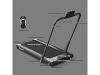 2-in-1 opvouwbare elektrische loopband 1 tot 12 km/u met bluetooth-luidspreker afstandsbediening motor 1,67 kw zwart - afbeelding 7 van  10