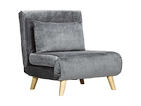 2-in-1, relaxstoel, uitklapbed - grijs - afbeelding 3 van  6