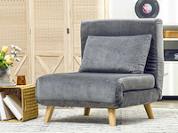 2-in-1, relaxstoel, uitklapbed - grijs