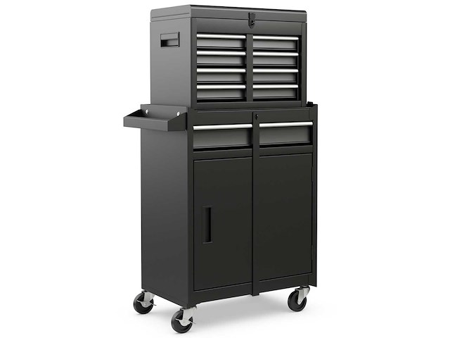 2-in-1 rollende gereedschapskist met 5 afsluitbare schuiflades - afbeelding 2 van  4