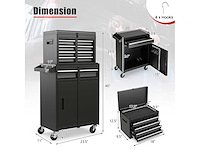 2-in-1 rollende gereedschapskist met 5 afsluitbare schuiflades - afbeelding 4 van  4