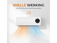 2-in-1 ventilator en verwarming 2000w – wandgemonteerde ventilatorkachel met timer, thermostaat en afstandsbediening – energiezuinig model (4x) - afbeelding 3 van  6