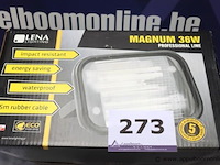 2 industriële werflampen lena lighting magnum 36w, werking niet gekend - afbeelding 1 van  3