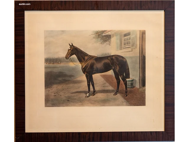 2 ingelijste antieke aquatint-prenten/gravures... - afbeelding 1 van  5