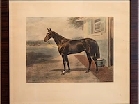 2 ingelijste antieke aquatint-prenten/gravures...