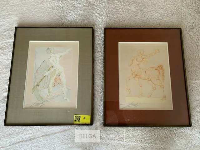2 ingelijste kunstwerken salvador dali - afbeelding 1 van  4