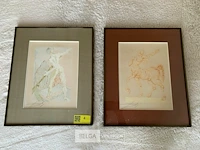 2 ingelijste kunstwerken salvador dali