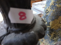 2 kandelaars gietijzer hoogte 40 cm en hoogte 45cm - afbeelding 2 van  3