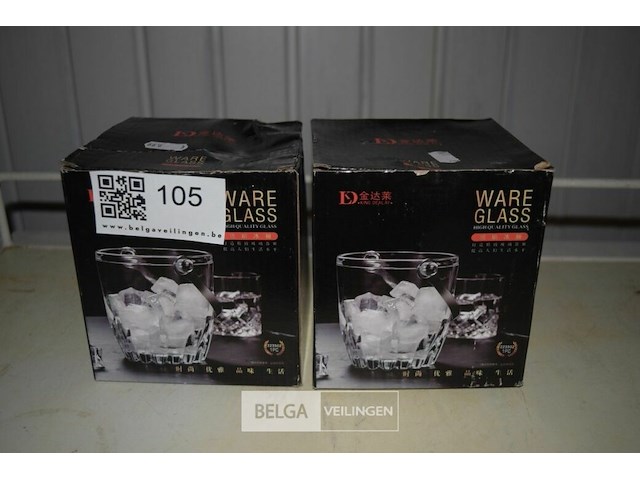 2 kleine glazen ijsemmers - afbeelding 1 van  2