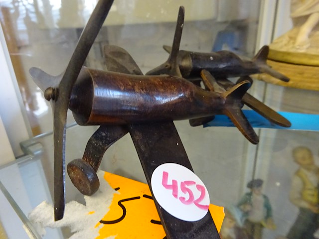 2 koperen vliegtuigen - afbeelding 1 van  1