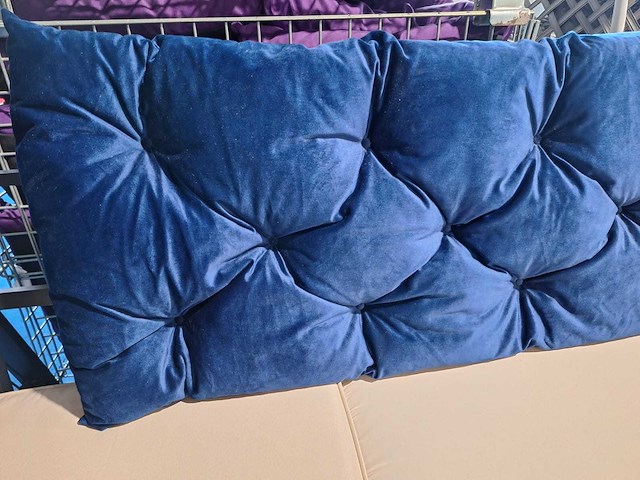 2 kussens voor een tuinbank - blauw - groen - afbeelding 1 van  6