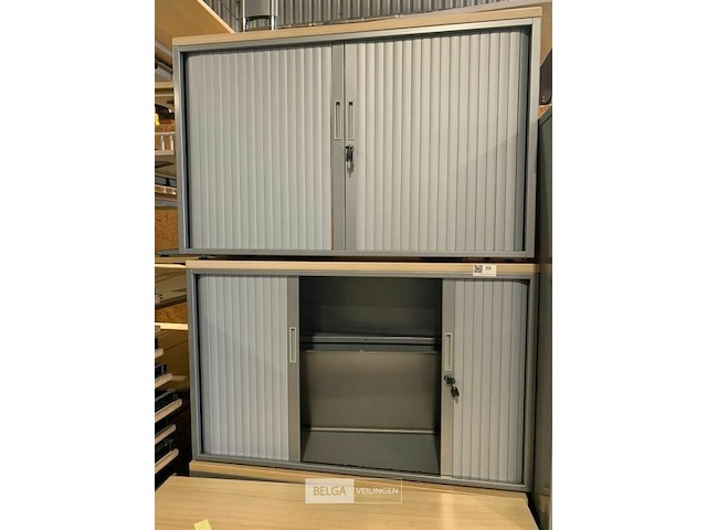 2 lage bureelkasten en met schuifdeuren - afbeelding 1 van  1