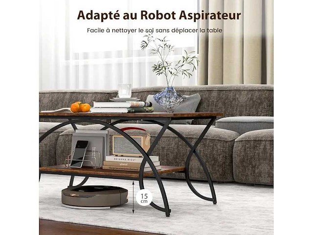 2-lagige industriële salontafel - afbeelding 3 van  5