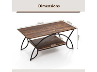 2-lagige industriële salontafel - afbeelding 4 van  5
