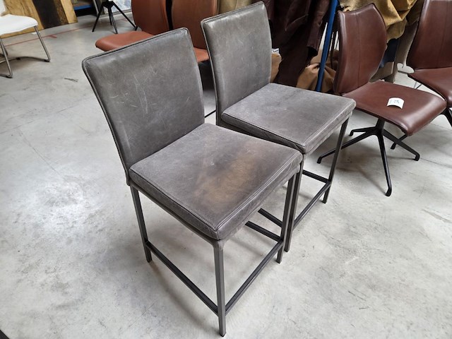 2 lederen barstoelen - afbeelding 2 van  6