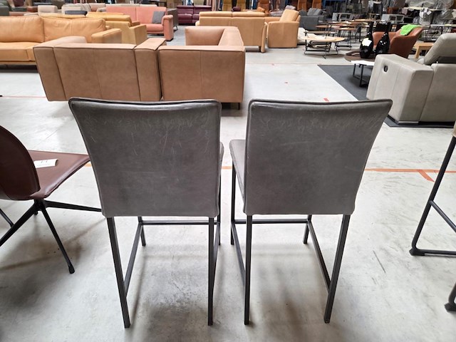 2 lederen barstoelen - afbeelding 4 van  6