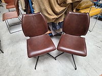 2 lederen draaistoelen bali - afbeelding 2 van  7