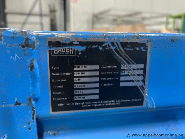 2 metalen afvalcontainers van het merk bauer südlohn, type bsk-r 90. bouwjaar 2016 - afbeelding 2 van  3