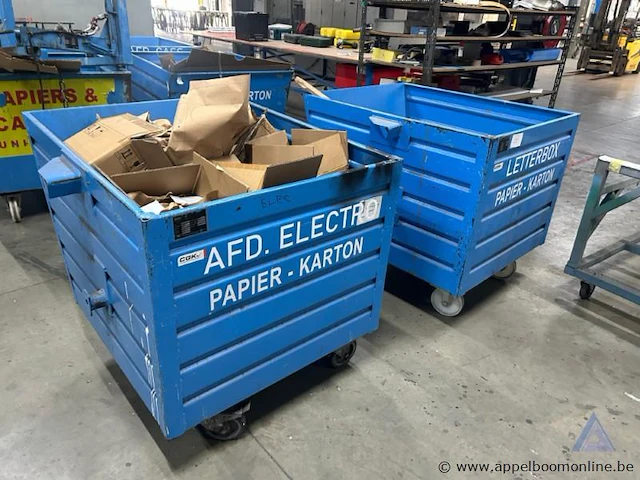 2 metalen rolcontainers op wielen, merk bauer sudlohn, type bsk-r 90, bouwjaar 2016 - afbeelding 1 van  3