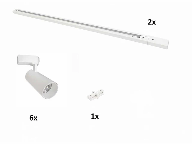 2 meter pro set railverlichting met 6 st 18w 4000k railspot(2x) - afbeelding 2 van  10