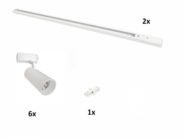 2 meter pro set railverlichting met 6 st 18w 4000k railspot(3x) - afbeelding 2 van  10