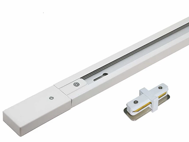 2 meter rail voor 1 fase 2 draden railsystem met doorverbinder wit(6x) - afbeelding 1 van  4