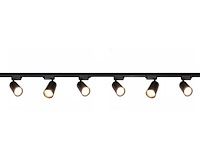 2 meter railsysteem met 6 st railspot gu10 fitting met ring (1x) - afbeelding 1 van  7