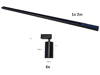 2 meter railsysteem met 6 st railspot gu10 fitting met ring (2x) - afbeelding 6 van  6