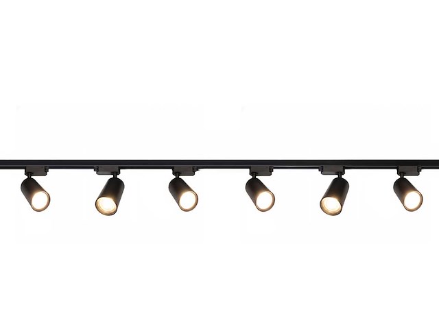 2 meter railsysteem met 6 st railspot gu10 fitting met ring (2x) - afbeelding 3 van  7